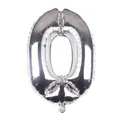 Silver metallic number 0 foil balloon for birthday and anniversary party decorations - Number 0 / Silver