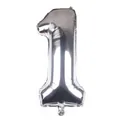 Metallic silver 16-inch number 1 foil balloon for birthday and anniversary party decor - Number 1 / Silver