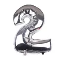 Silver number 2 aluminum foil balloon for birthday and anniversary party decoration - Number 2 / Silver