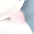 Soft pink mink fur round pompom pendant for DIY earring making and accessories - 3.5cm Diameter (1 Piece/Pack) / Pink
