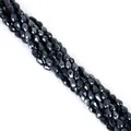 Dark grey faceted teardrop glass beads with metallic finish for DIY jewelry - 4x6mm (Approx. 65 Pieces) / Gun Black Plated