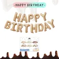 Σετ μπαλόνια Happy Birthday 16 ιντσών σε ματ κρεμ μπεζ για διακόσμηση πάρτι - Καραμέλα
