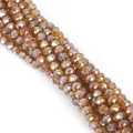 Faceted 6mm amber brown glass beads with iridescent AB coating for DIY jewelry making - Iridescent Golden Yellow