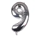 16-inch metallic silver number 9 foil balloon for birthday party and anniversary decor - Number 9 / Silver