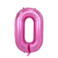 Pink number 0 foil balloon in gradient metallic finish for party celebrations - Number 0 / Pink