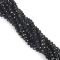 6mm faceted black crystal glass spacer beads for DIY jewelry making and beadwork strands - Black