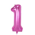 Metallic rose pink 16-inch number 1 foil balloon for birthday party decorations - Number 1 / Pink