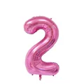 Pink 16-inch number 2 aluminum foil balloon for birthday party and anniversary decor - Number 2 / Pink