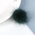 Dark green faux fur pompom pendant for DIY jewelry making and earring accessories - 3.5cm Diameter (1 Piece/Pack) / Dark Green