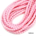 6mm pink polymer clay square spacer beads for DIY jewelry making and handmade necklaces - Light Pink