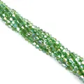 Faceted grass green bicone crystal beads with AB rainbow coating for DIY jewelry making - 4mm (Approx. 80-85 pcs/strand) / Grass Green AB