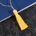 Pendentif gland en soie jaune vif avec fine cordelette pour accessoires de DIY - Longueur totale env. 16cm, cordon env. 8cm, gland env. 8cm, 1 pc/paquet / Jaune d'Or