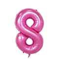 Number 8 rose red foil balloon with metallic finish for birthday party decoration - Number 8 / Pink