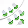 Pink and purple gradient glass tulip beads with green leaves for DIY jewelry making - Gradient Blue Purple Tulip and Green Leaf