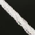 Facettierte AB-Kristall Wassertropfenperlen für DIY-Schmuck mit regenbogenfarbener Beschichtung - 4x6mm (ca. 65 Stück) / AB Weiß