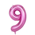 Pink metallic foil number 9 balloon for birthday party and anniversary celebrations - Number 9 / Pink