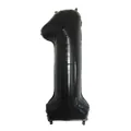 Black 16-inch number 1 foil balloon with metallic finish for birthday party decor - Number 1 / Black