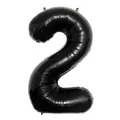 Glossy black number 2 foil balloon for birthday and anniversary party decorations - Number 2 / Black
