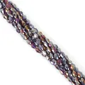 Facettierte lila Glastropfenperlen mit schillernder AB-Beschichtung für DIY-Schmuck - 4x6mm (ca. 65 Stück) / Dunkelviolett AB