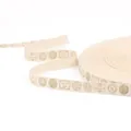 Nastro in cotone beige da 1,5 cm con motivi floreali e bottoni vintage per gioielli DIY - Stile floreale con bottoni vintage (#07) / Larghezza 1,5 cm, 5 iarde/confezione