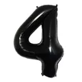 Black 16-inch number 4 foil balloon with metallic finish for birthday party decoration - Number 4 / Black