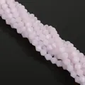 4mm light pink faceted diamond crystal glass beads for DIY handmade jewelry crafting - 6mm 1 Strand/Pack (Approx. 40-45 pcs/Strand) / Pink Jade