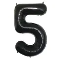 Black foil number 5 balloon with metallic finish for birthday party decoration - Number 5 / Black