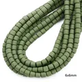 6x6mm olive green matte polymer clay spacer beads for DIY jewelry making - Olive Green