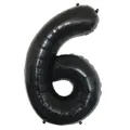 Glossy black number 6 foil balloon for birthday and anniversary party decorations - Number 6 / Black