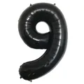 16-inch black number 9 balloon made of gradient aluminum foil for birthday party decoration - Number 9 / Black
