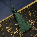 Deep green 8cm decorative tassel handmade with silky polyester for DIY bookmarks - Total length approx 16cm, rope approx 8cm, tassel approx 8cm, 1 pc/pack / Dark Green