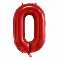 Metallic red number 0 foil balloon for birthday and party celebration decorations - Number 0 / Red