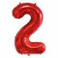 Vibrant red 16-inch number 2 aluminum foil balloon for birthday party decoration - Number 2 / Red