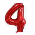 Shiny red number 4 gradient aluminum foil balloon for birthday party decorations - Number 4 / Red