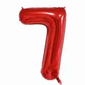 Shiny red metallic number 7 foil balloon for birthday and party decorations - Number 7 / Red