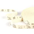 Nastro di cotone bianco crema con motivi marroni fatti a mano per progetti fai-da-te - Stile Orsetto Sorridente Dipinto a Mano (#18) / Larghezza 1,5 cm, 5 iarde/confezione