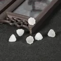 Translucent white 10mm glass lotus pod beads for DIY antique style hairpins - White Jade