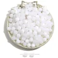Polished white resin beads with cat-eye effect in silver tray for jewelry making - 10mm (Hole approx 2mm) 10 Pcs/Pack / White