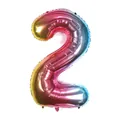 Rainbow gradient 16 inch number 2 foil balloon for birthday party decorations - Number 2 / Gradient