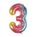 16 inch gradient rainbow number 3 foil balloon for birthday and party decorations - Number 3 / Gradient