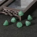 DIY 10mm green glass lotus seed head beads for traditional Chinese hair pins and jewelry - Dark Green