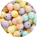Pastel macaron acrylic pumpkin beads with vertical ribs for DIY jewelry making and crafts - 11mm Pumpkin Bead (Approx. 45 Pcs)