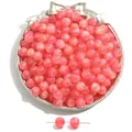 Pink resin cat eye round beads in vintage tray for DIY jewelry making and crafts - 10mm (Hole approx 2mm) 10 Pcs/Pack / Red