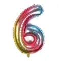 Rainbow gradient number 6 foil balloon for birthday and party celebrations - Number 6 / Gradient