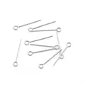 Polished 925 sterling silver eye pins for DIY jewelry making and earring assembly - Eye Pin (2 Pieces/Pack) / 0.5×15mm / Silver
