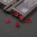 DIY 10mm red lotus glass flower beads for traditional Chinese hair stick accessories - Gradient Red