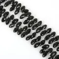 Faceted black crystal teardrop beads with clear spacers for DIY jewelry making accessories - 6×12mm 50 Pcs/Pack / Black