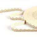 Nastro di cotone da 1,5 cm con festosi gnomi ed elfi di Natale su sfondo crema chiaro - Stile Elfo di Natale Cartoon (#26) / Larghezza 1,5 cm, 5 iarde/confezione