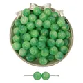 Green starry resin marble beads with gold glitter effect for DIY jewelry making - Green