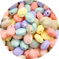 Faceted oval macaron acrylic beads for DIY jewelry making and handmade crafts - Faceted Long Flat Bead (Approx. 110 Pcs)